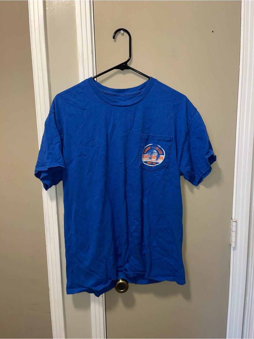 Harley-Davidson Royal Blue Short-Sleeve Pocket Tee with Round Graphic